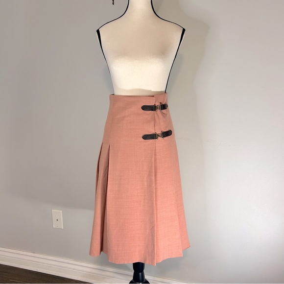 NWT ZARA Slit Pleated Midi Women's Kilt with Buckle Fasteners  SZ XS - Picture 12 of 13